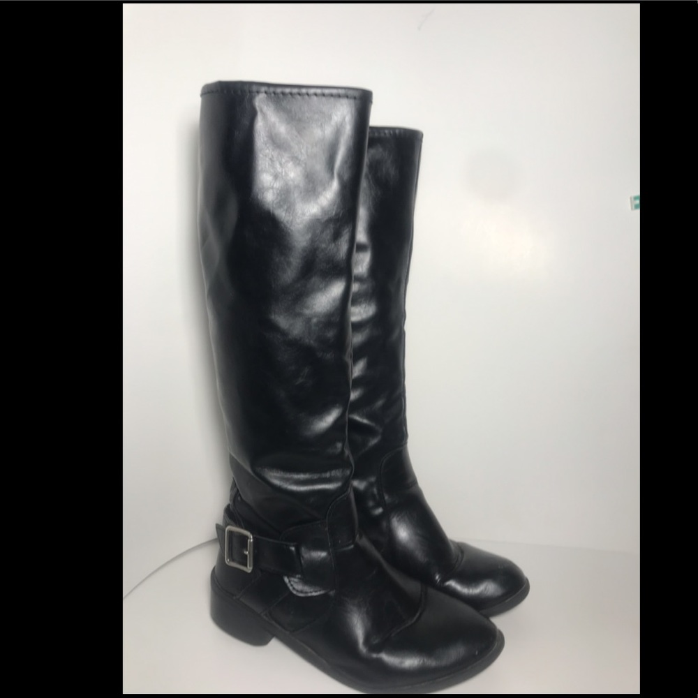 Long Black Calf Length Boots